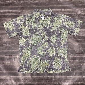 REYN SPOONER ALFRED SHAHEEN SHIRT TROPICAL LEAF PRINT BUTTON DOWN